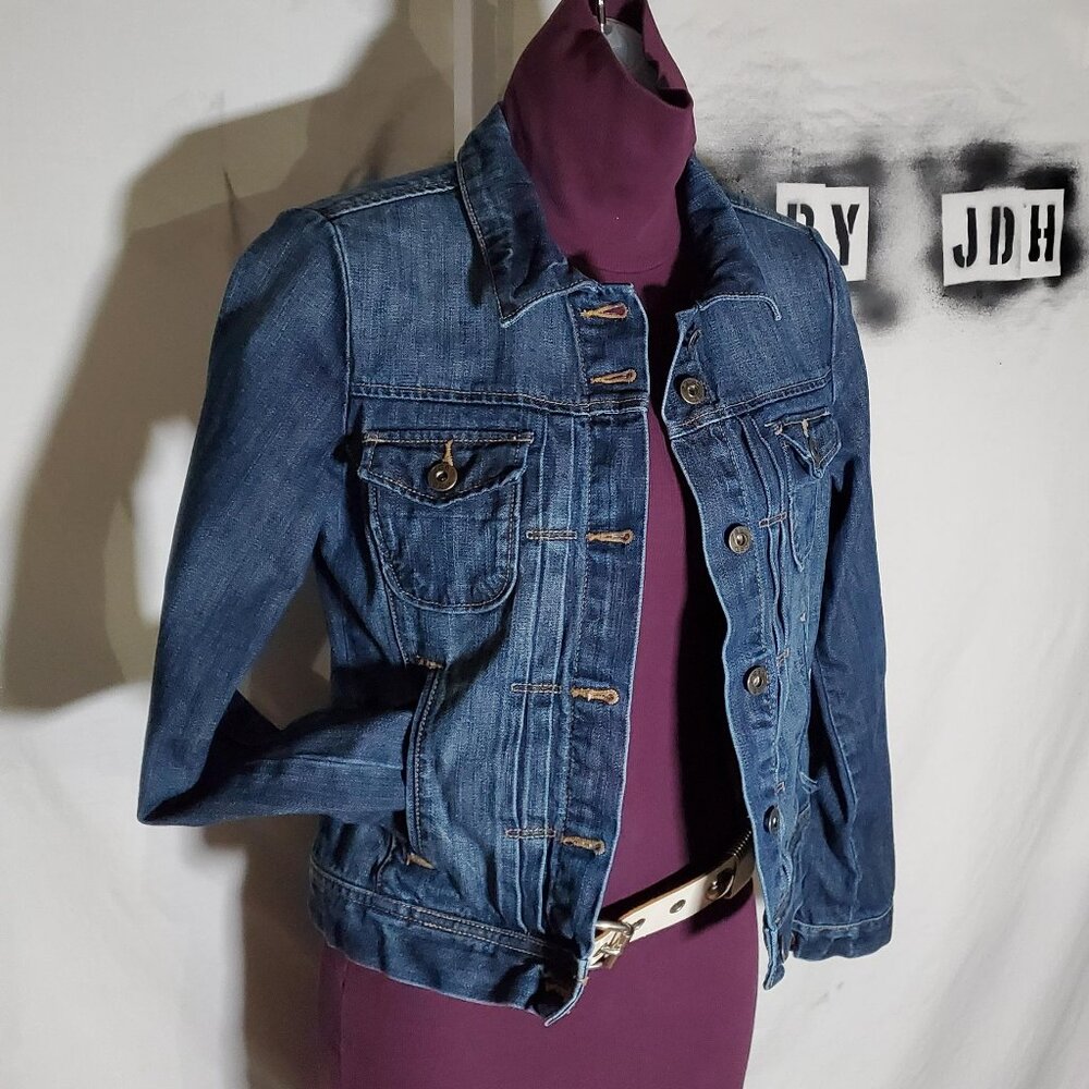 Gap Jeans Dark Denim Trucker Jacket From Fall 2012 Sz XS - Picture 1 of 16